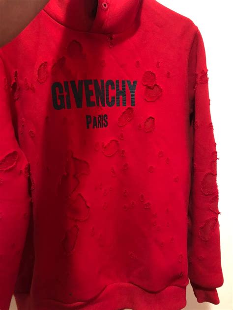 givenchy hoodie grailed|Givenchy destroyed hoodie.